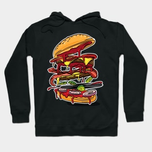 BBQ Hickory Bacon Double Cheese Burger with Vinyl Record Hoodie